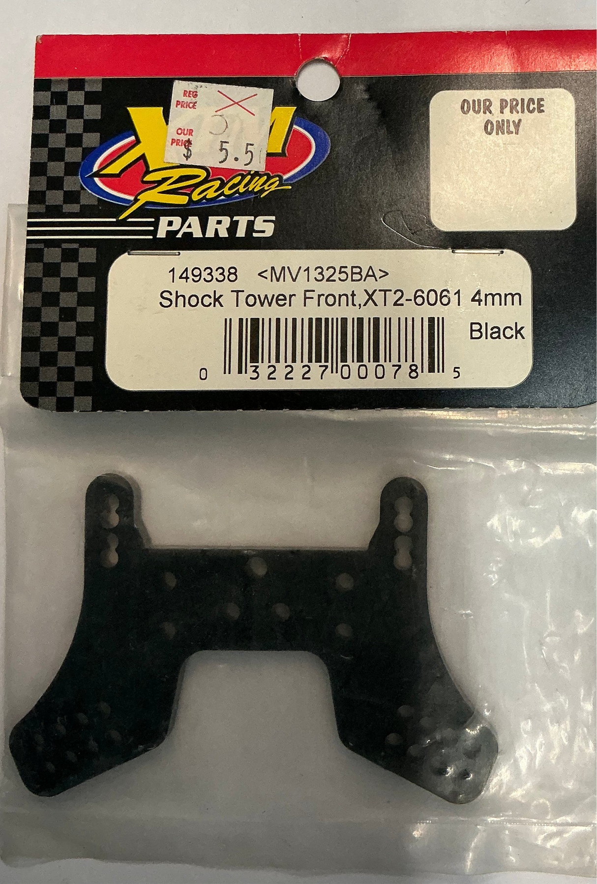 XTM Racing Shock Tower Front, XT2-6061 4mm Black MV1325BA 149338