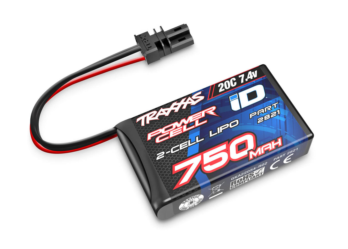 Traxxass 750mAh 7.4V 2-Cell 20C LiPo Battery - 2821