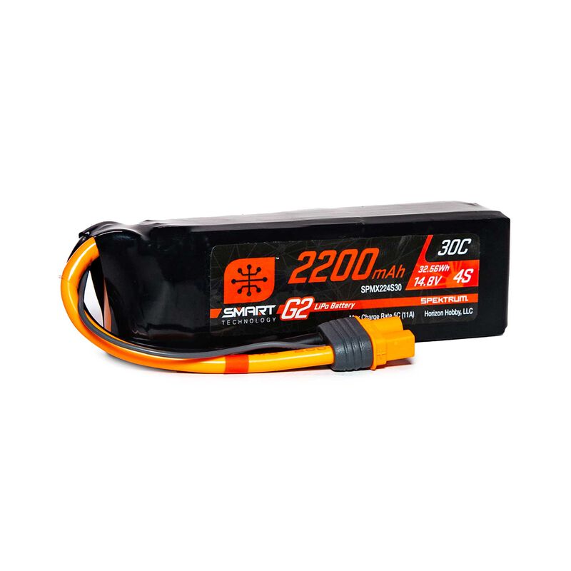 14.8V 2200mAh 4S 30C Smart G2 LiPo Battery IC3 - SPMX224S30