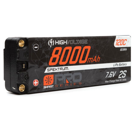 SPMX82S120HT 7.6V 8000mAh 2S 120C Smart Pro Race Hardcase LiHV Battery: Tubes, 5mm