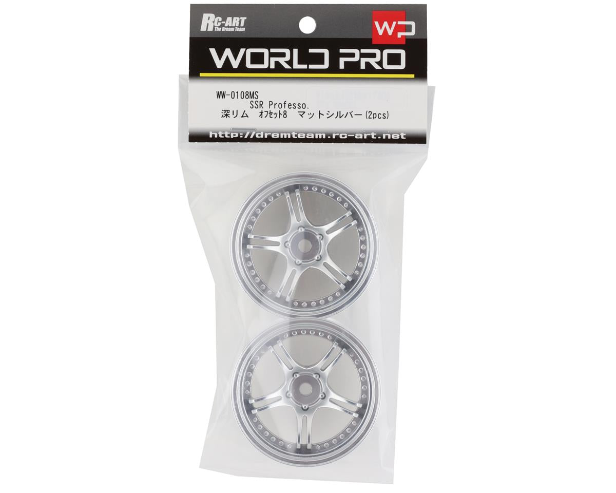 RC Art SSR Professor SPX 5-Split Spoke Drift Wheels Matte Silver 2 Deep Face 8mm Offset w/12mm Hex - RCA-ART-WW-0108MS