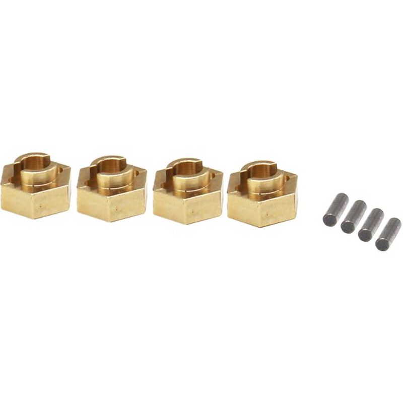 Brass Stock Wheels Hub 7mm Hex SCX24 - TRC-020