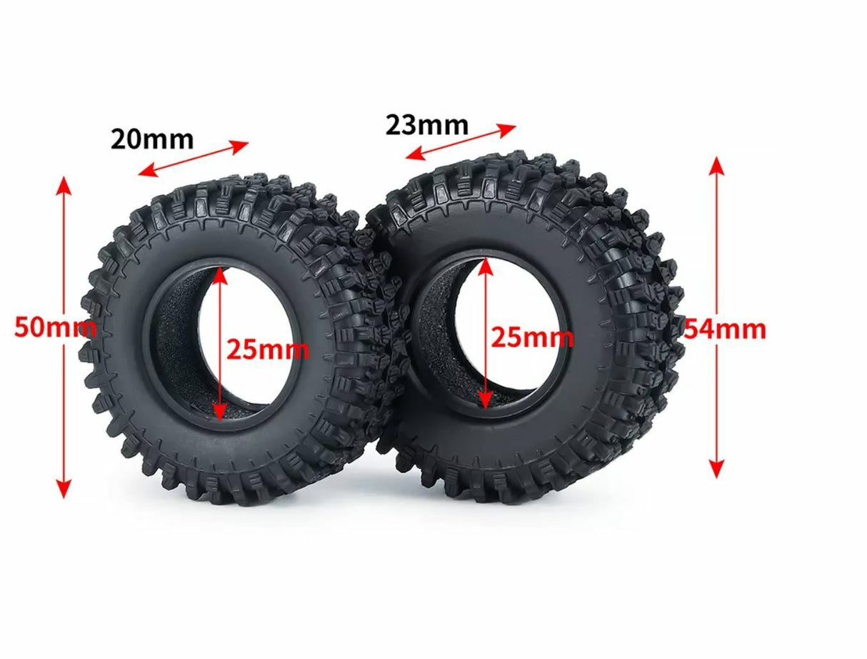 Axial SCX24 Rubber Crawler Tires 54mm x 23mm - TRC-118