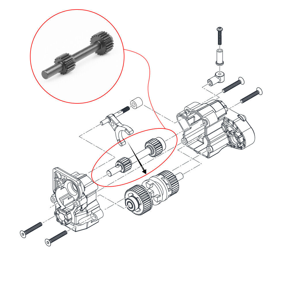 Axial SCX10 III AX103007 Gearbox Gears w/ Shaft 23T 18T - TRC-073