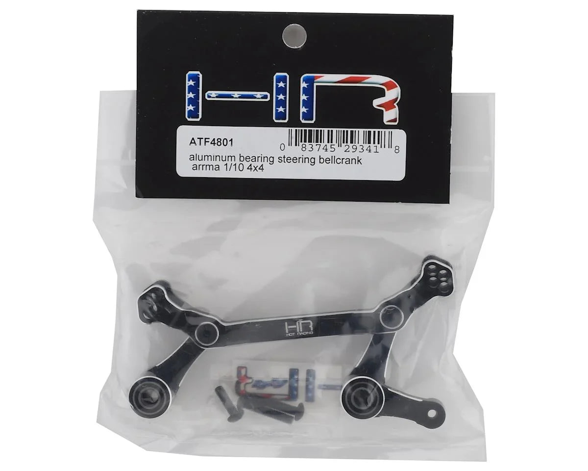 Hot Racing Arrma 4x4 Aluminum Bearing Steering Bellcrank Black - HRAATF4801