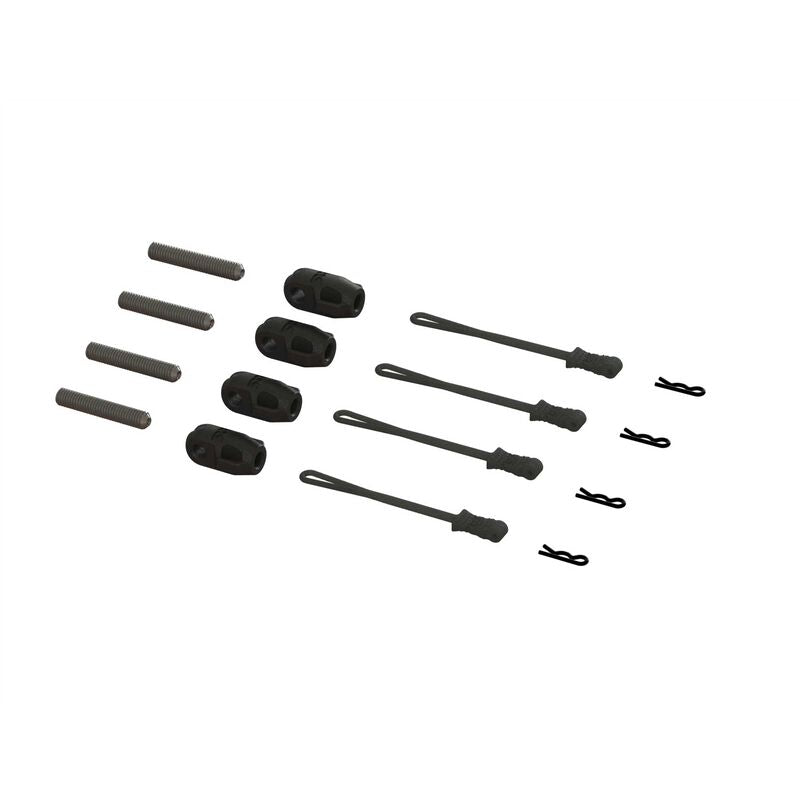 ARRMA Brace Rod Ends with Pins And Retainers (4) - ARA320477