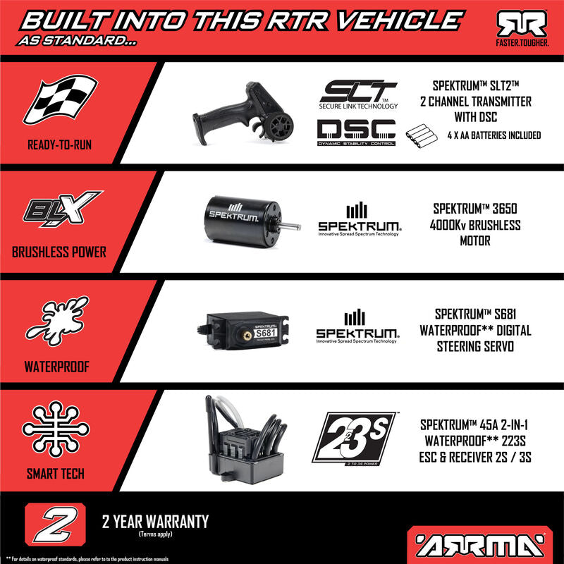 Arrma 1/10 FURY 223S DSC 2WD RTR Brushless Short Course Truck
