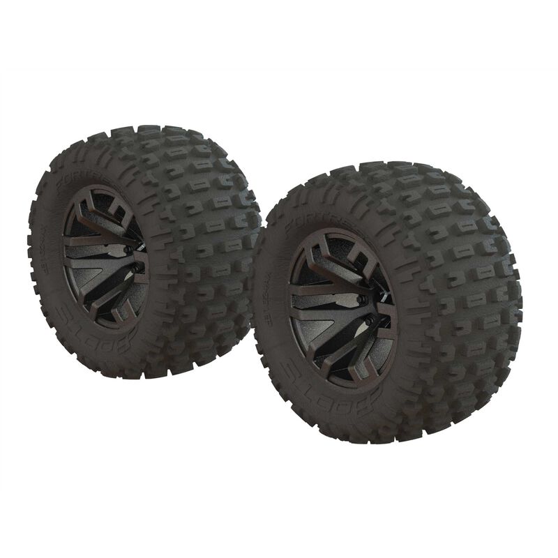 Dboots 'Fortress MT' Tire Set Glued Gun Metal (2) - ARA550086