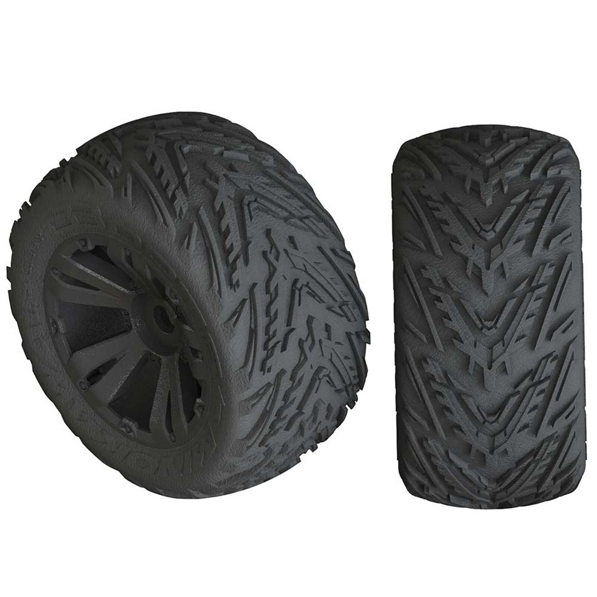 ARRMA 1/10 dBoots Minokawa LP Front/Rear 3.8 Pre-Mounted Tires, 17mm Hex, Black (2): 4S - ARAC9467