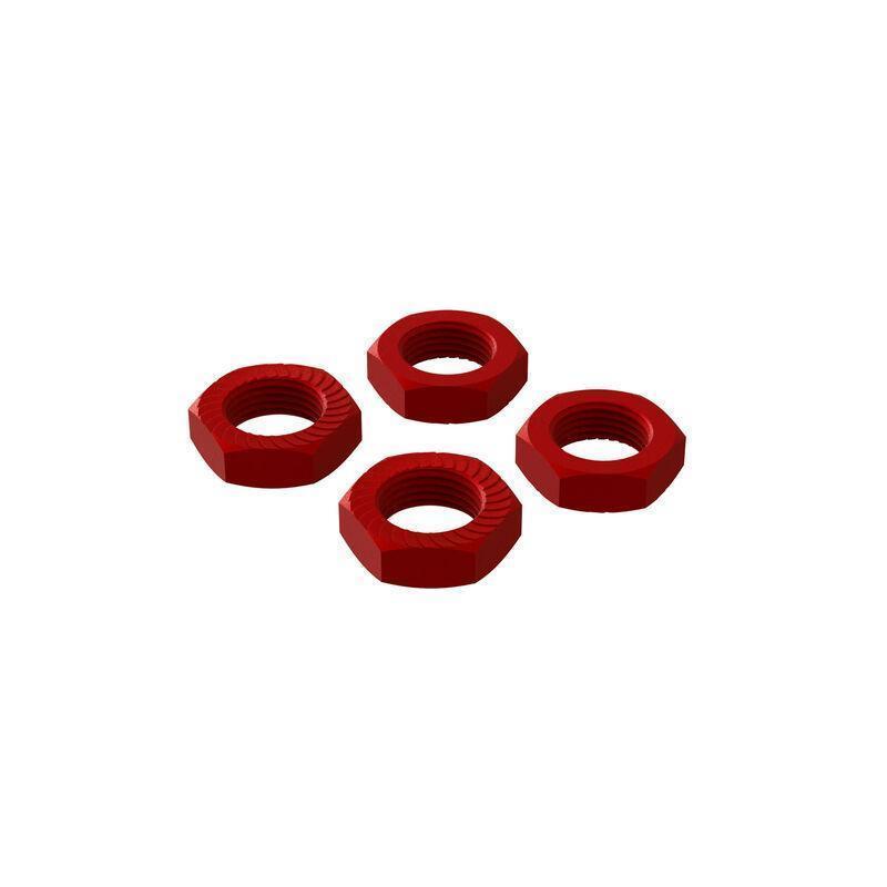 ARA310906 Aluminum Wheel Nut, 17mm Red (4)