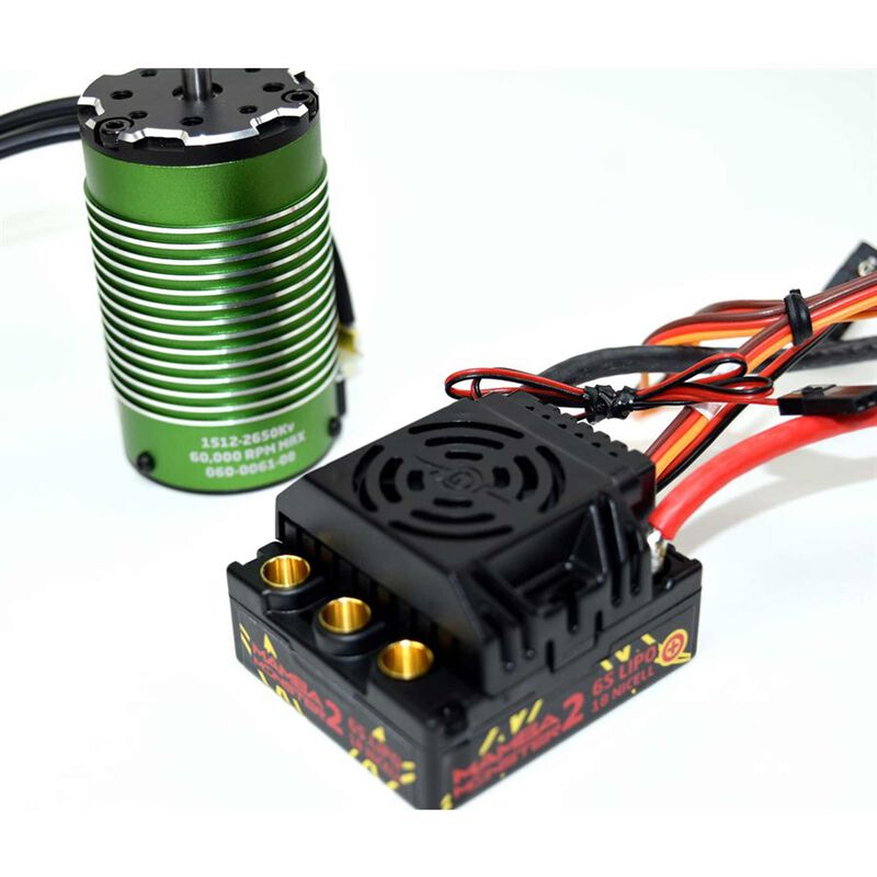 Castle 1/8 Mamba Monster 2 Waterproof ESC/2200Kv Sensored Brushless Motor Combo: 6.5mm Bullet - CSE010010803