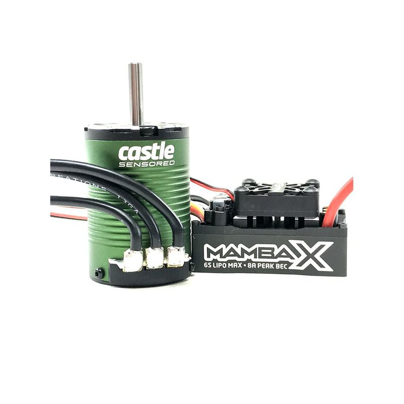 Castle 1/10 Mamba X SCT Pro Waterproof ESC/1410-3800Kv Sensored Brushless Motor Combo: 4mm Bullet - CSE010016101