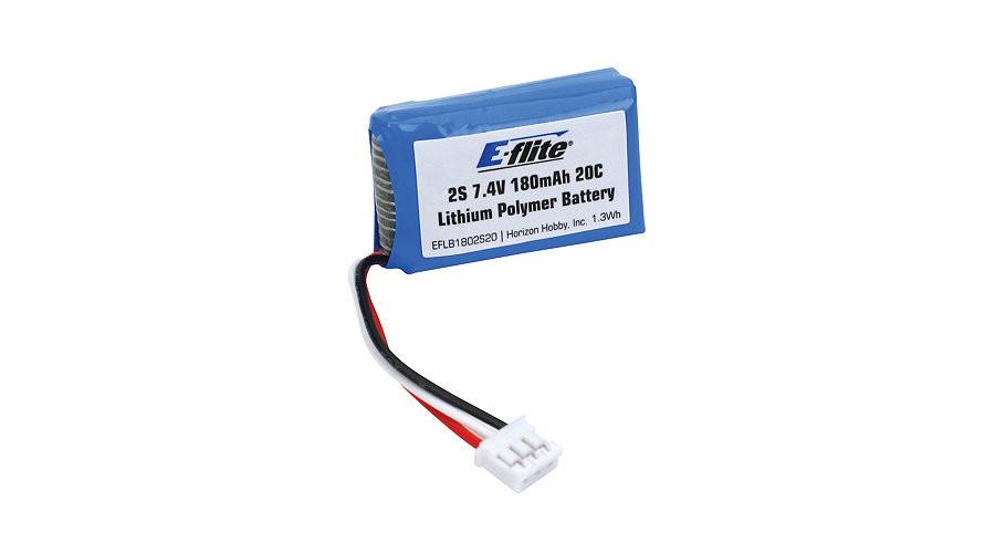 180mAh 2S 7.4V 20C Li-Po, 26AWG by E-flite