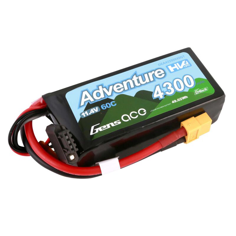 11.4V 4300mAh 3S 60C G-Tech Smart Lipo Battery: XT60 - GEA433S60X6GT