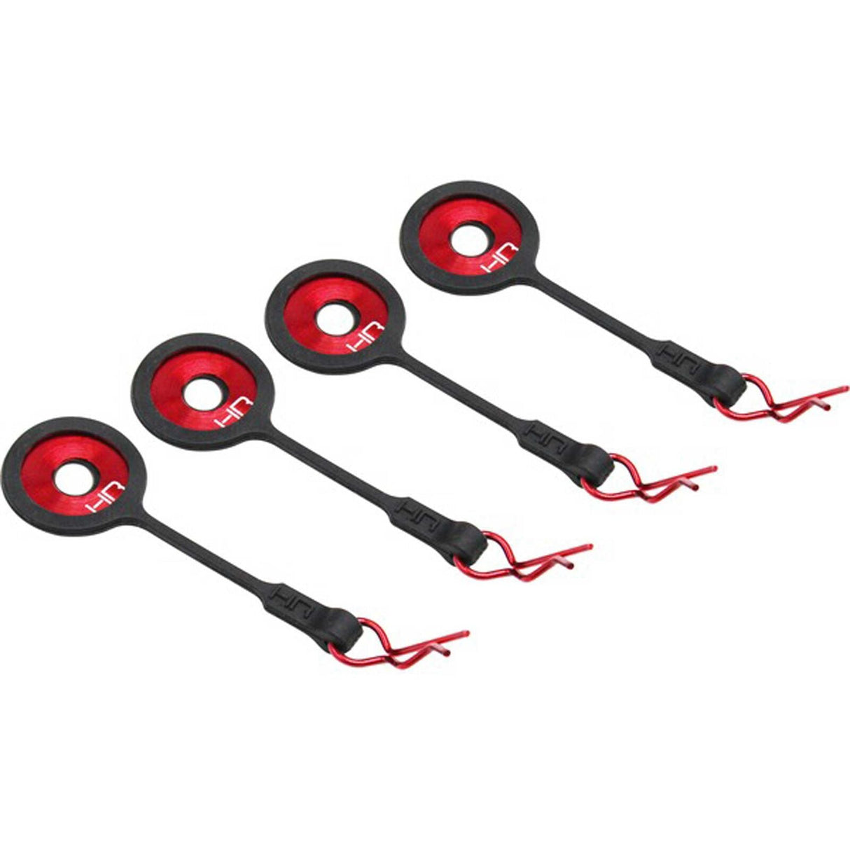 Body Clips with Rubber Leash and Body Washer Red - HRABWP133B02