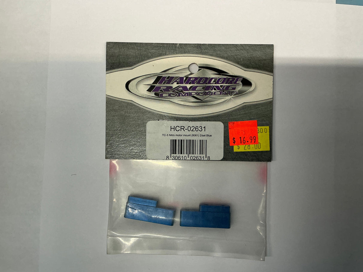 TC3 Nitro motor mount (6061) 2/set Blue - HCR02631