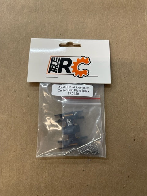 Axial ScX24 Aluminum center skid plate black TRC120