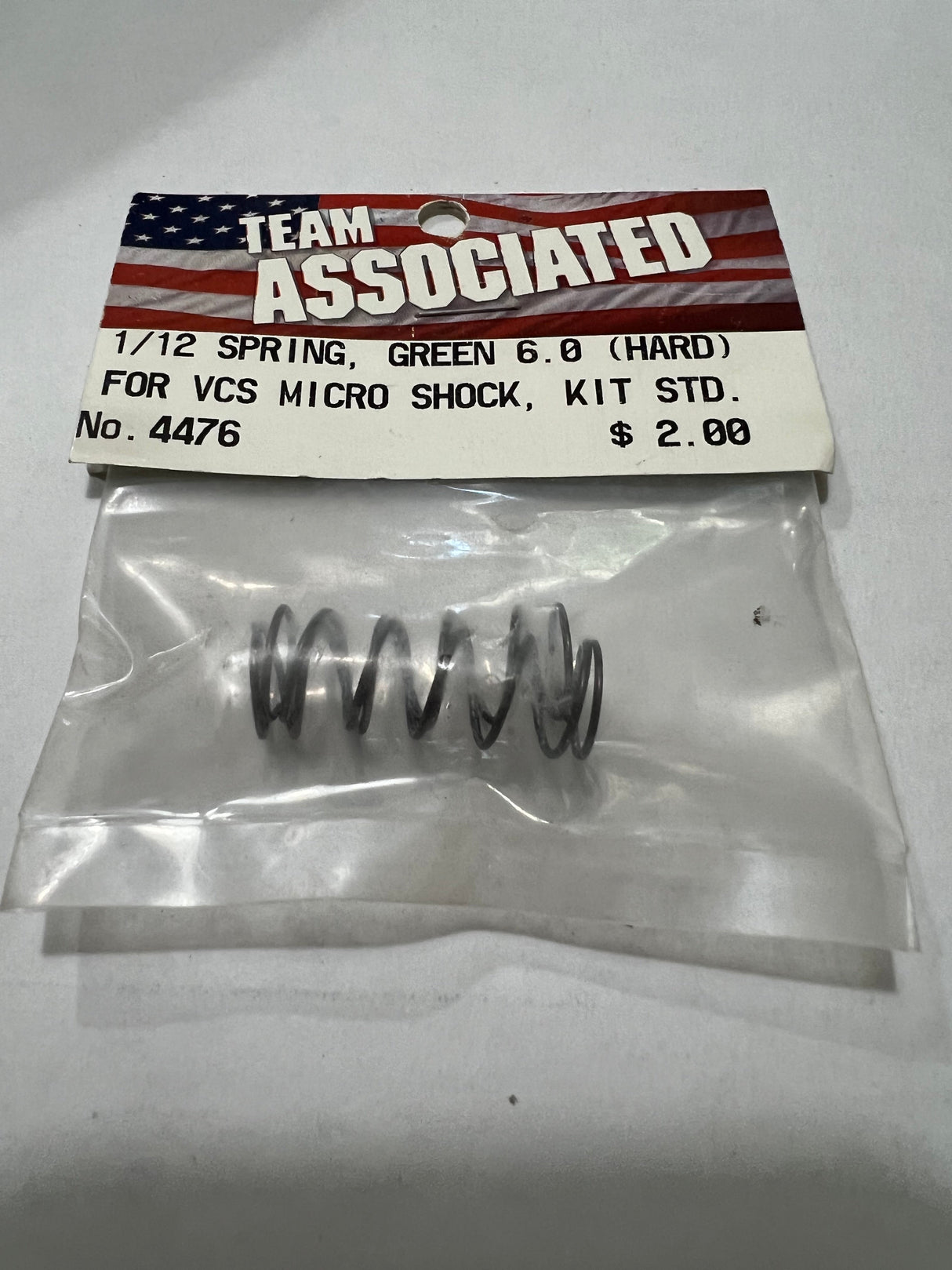 1/12 SPRING, GREEN 6.0 (HARD) FOR VCS MICRO SHOCK, KIT STD-ASC4476