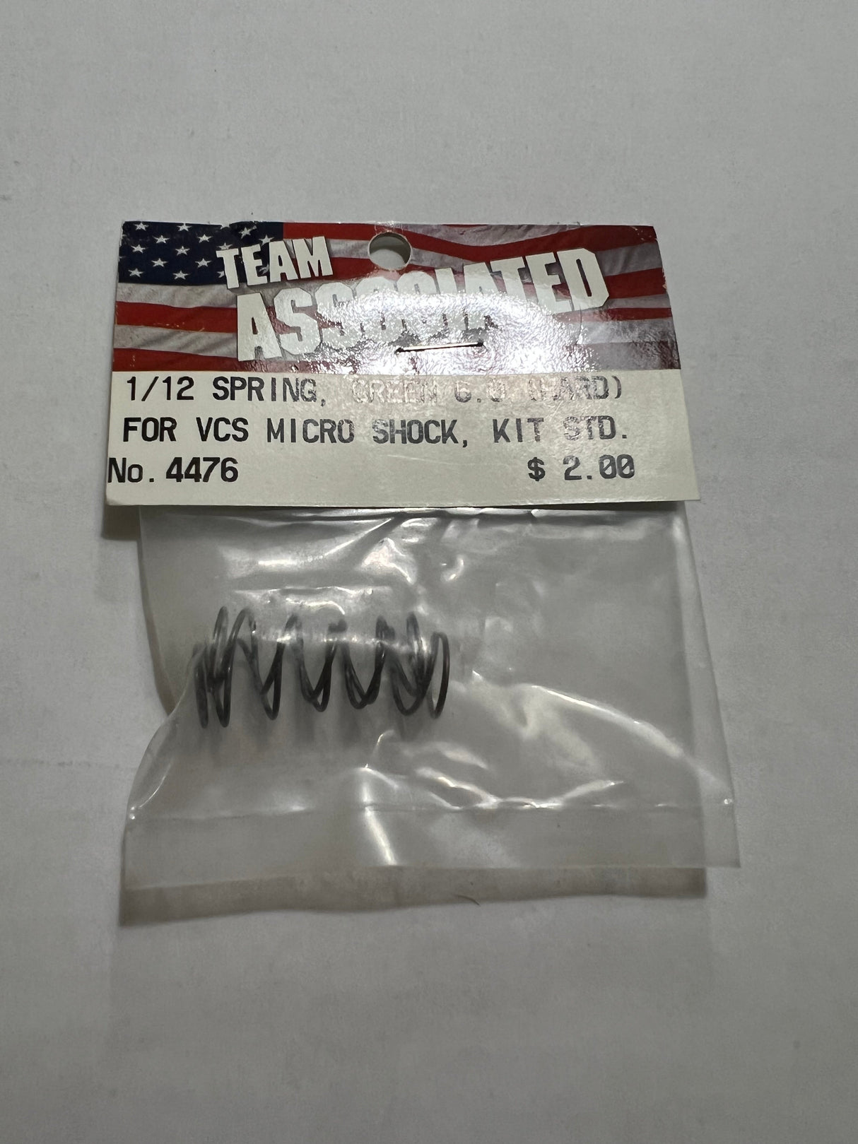 1/12 SPRING, GREEN 6.0 (HARD) FOR VCS MICRO SHOCK, KIT STD-ASC4476