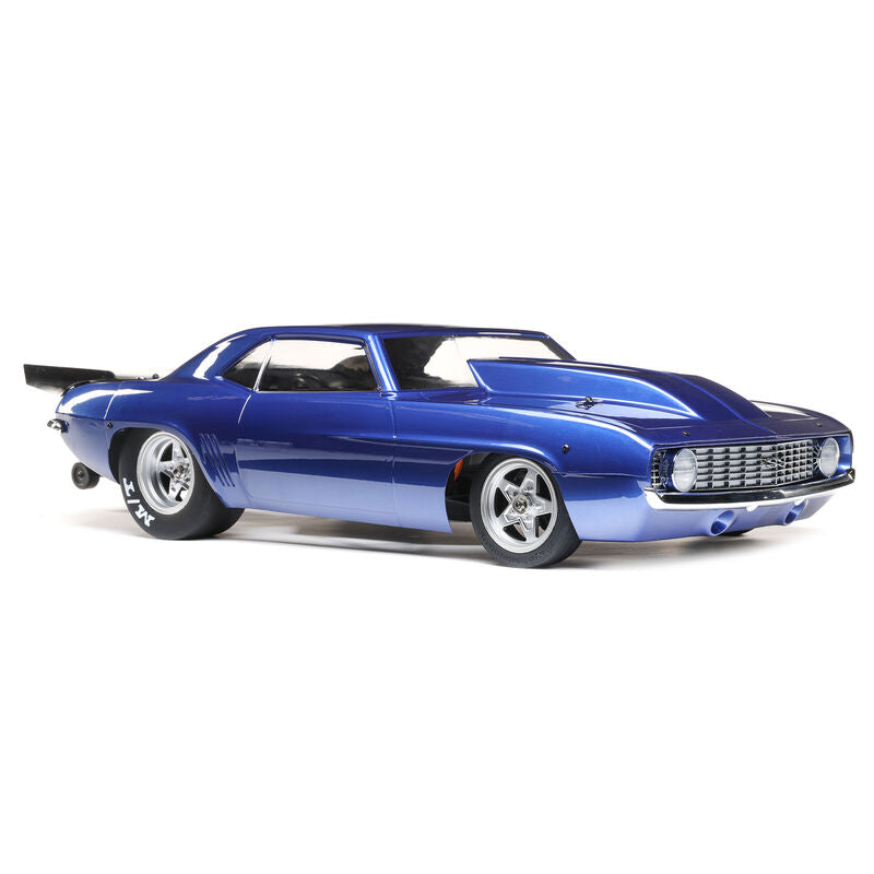 1/10 '69 Camaro 22S 2WD No Prep Drag Car Brushless RTR, Blue - LOS03035T2