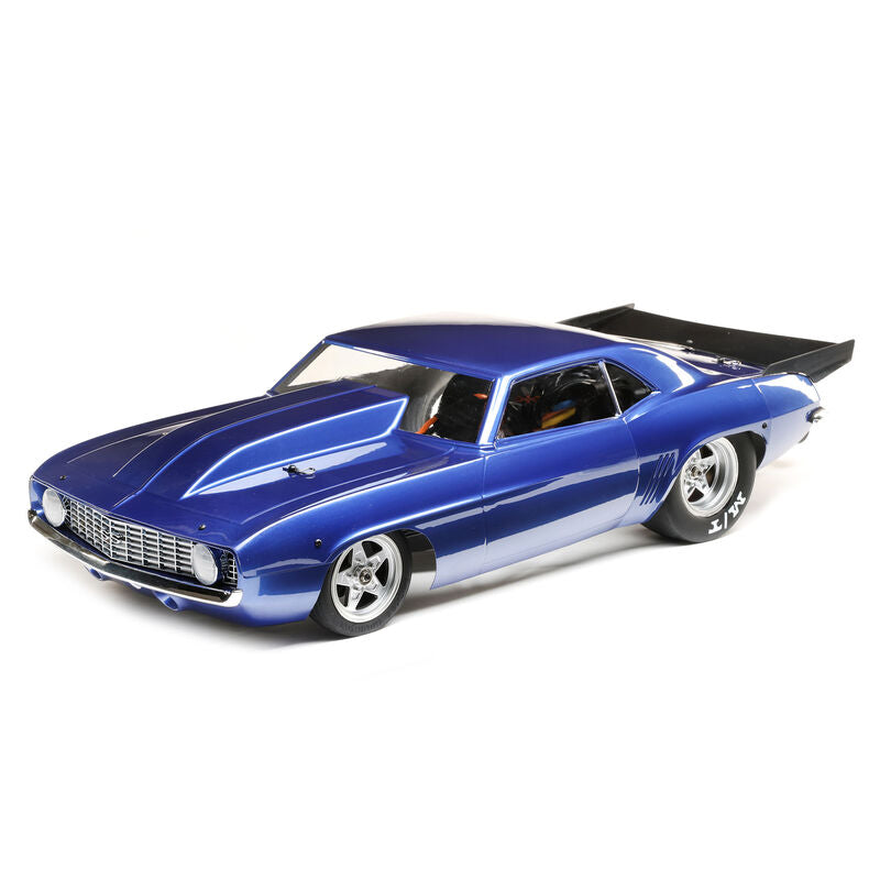1/10 '69 Camaro 22S 2WD No Prep Drag Car Brushless RTR, Blue - LOS03035T2
