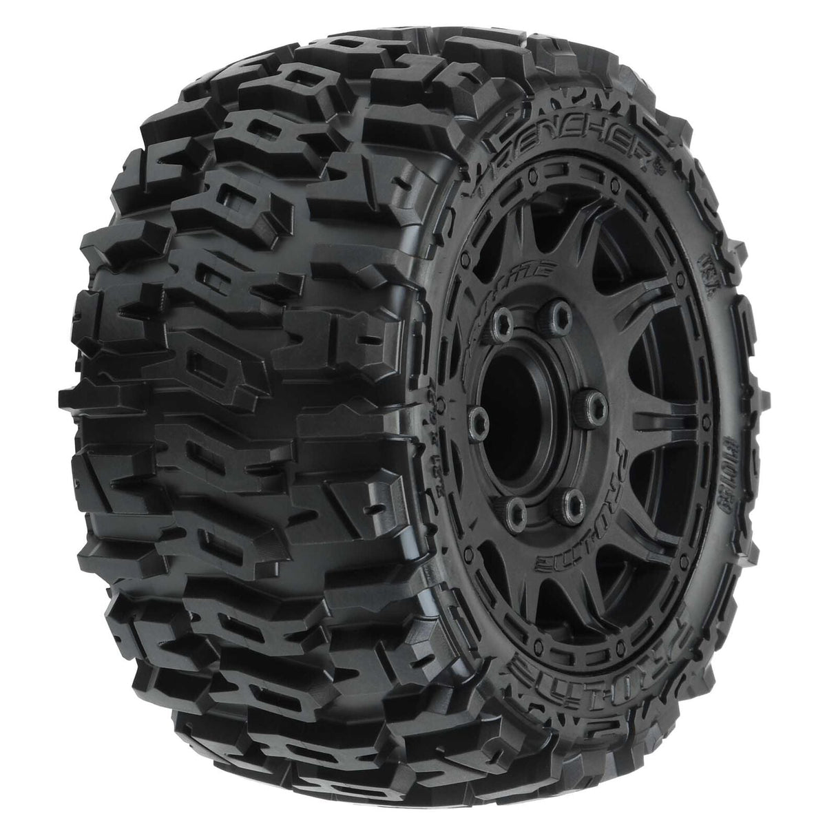 1/10 Trencher LP Front/Rear 2.8" MT Tires Mounted 12mm Blk Raid (2) - PRO1015910