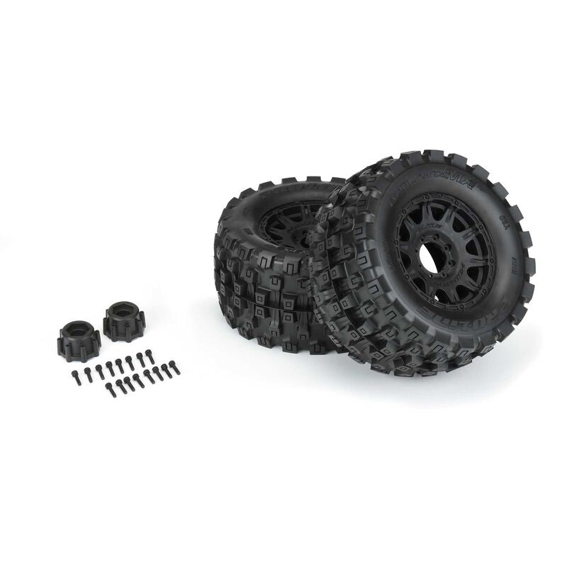 1/8 Badlands MX38 HP BELTED F/R 3.8" MT Mounted 17mm Blk Raid (2) - PRO1016610