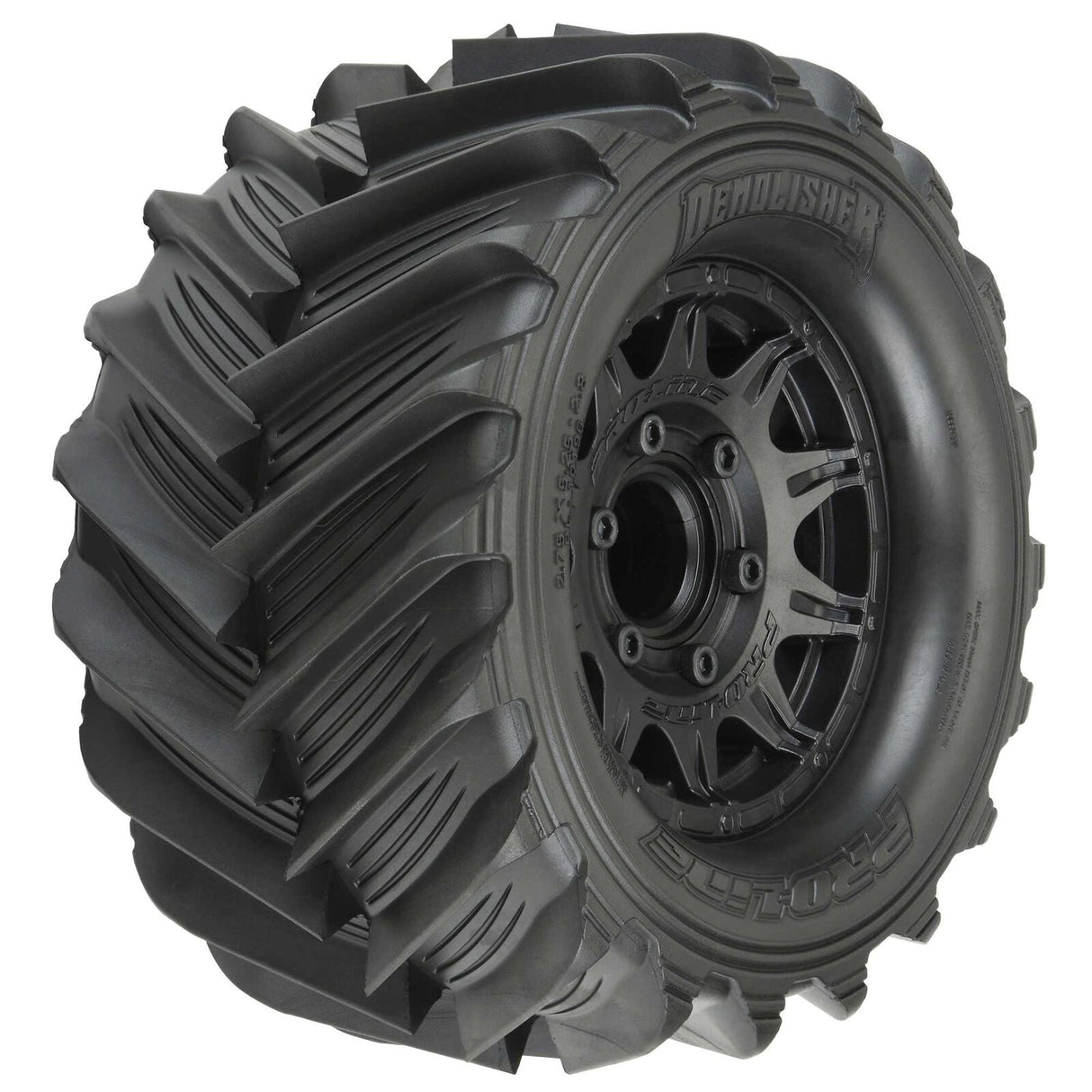 1/10 Demolisher Front/Rear 2.8" MT Tires Mounted 12mm Blk Raid (2) - PRO1019610