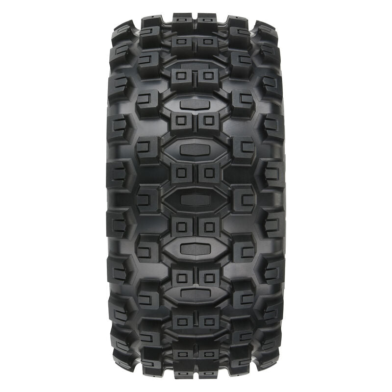 1/6 Badlands MX57 Front/Rear 5.7” Tires Mounted on Raid 8x48 Removable 24mm Hex Wheels (2): Black - PRO1019811