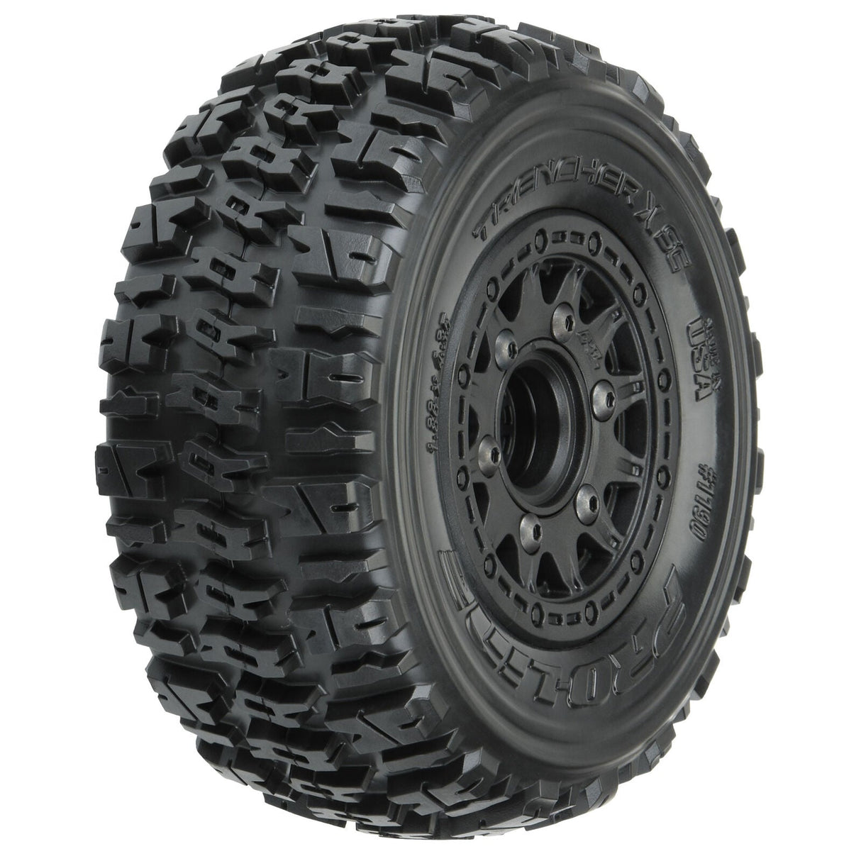 1/10 Trencher X Front/Rear 2.2"/3.0" SC Mounted 12mm Black Raid (2) - PRO119010