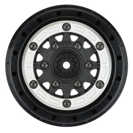 1/10 Raid Bead-Loc Fr/Rr 2.2"/3.0" 12 & 14mm SC Wheels (2) Silvr/Blk - PRO281103