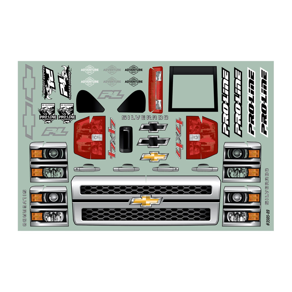 1/10 2015 Chevy Silverado Pre-Runner Clear Body 12.3" WB Crawlers - PRO360100