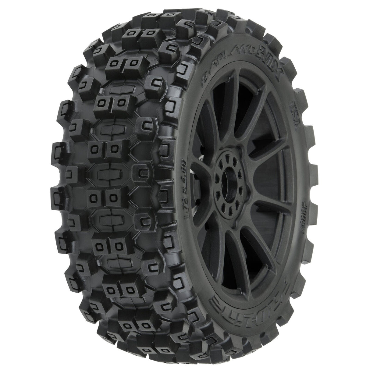 1/8 Badlands MX M2 F/R Buggy Tires Mounted 17mm Black Mach 10 (2) - PRO906721