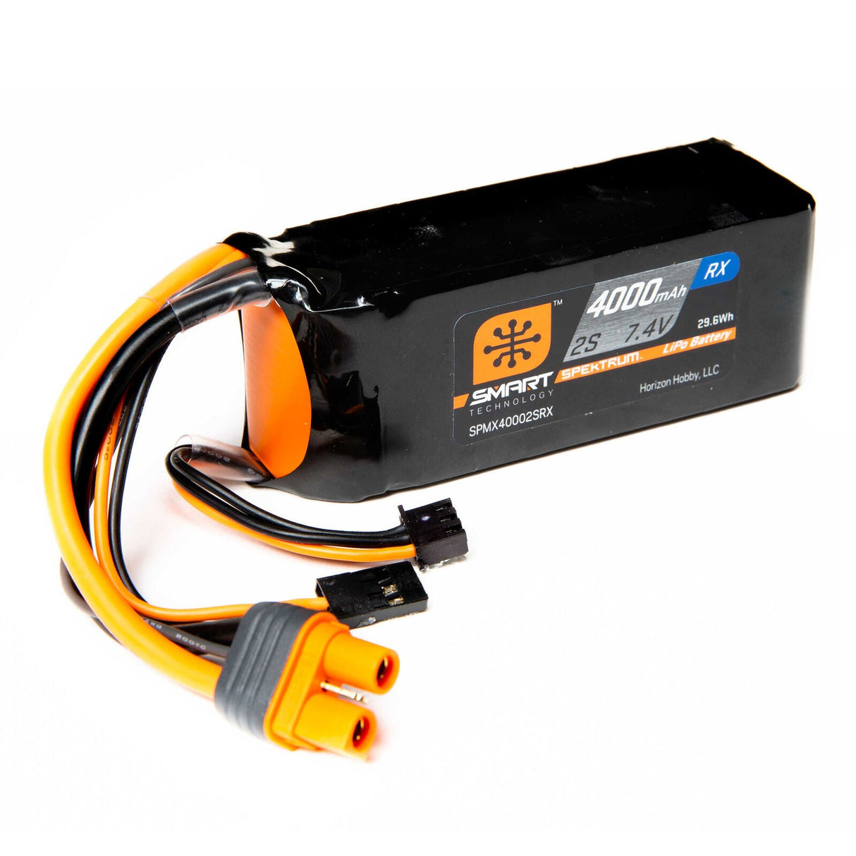 7.4V 4000mAh 2S 15C Smart LiPo Receiver Battery: Universal Receiver, IC3 - SPMX40002SRX