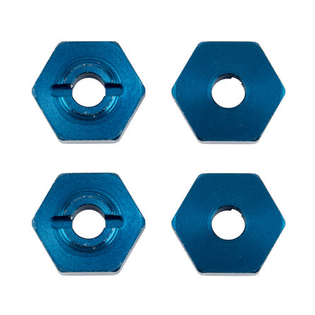 Team Associated - Factory Team 1:14 Wheel Hexes, Blue Aluminum, for Reflex - SC21562