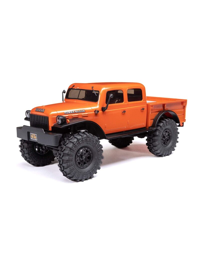 1/24 SCX24 Dodge Power Wagon 4WD Rock Crawler Brushed RTR, Orange (Extra battery DYNB0012) - AXI00007T1