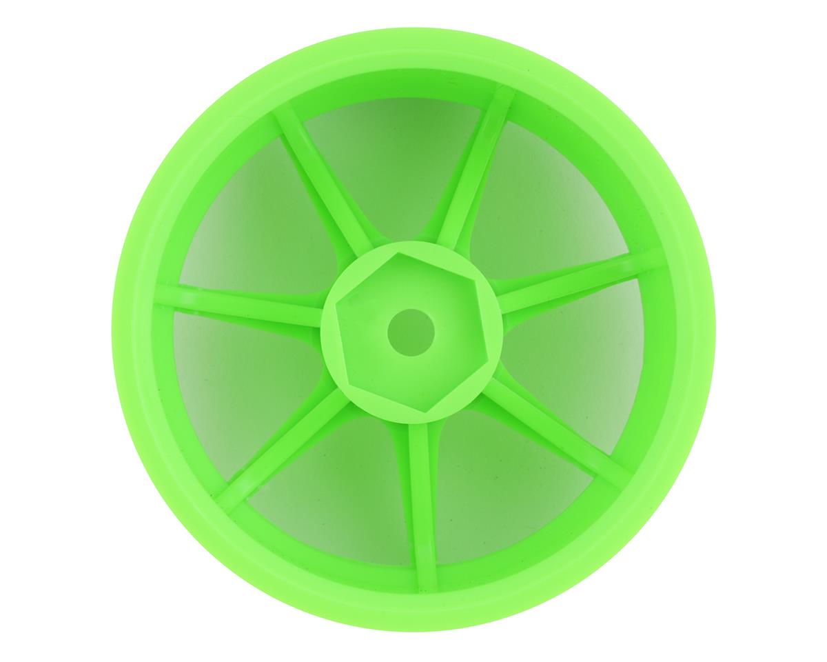 Mikuni AVS Model T7 7-Spoke Drift Wheels (Green) (2) (5mm Offset) w/12mm Hex - DW-1225GR