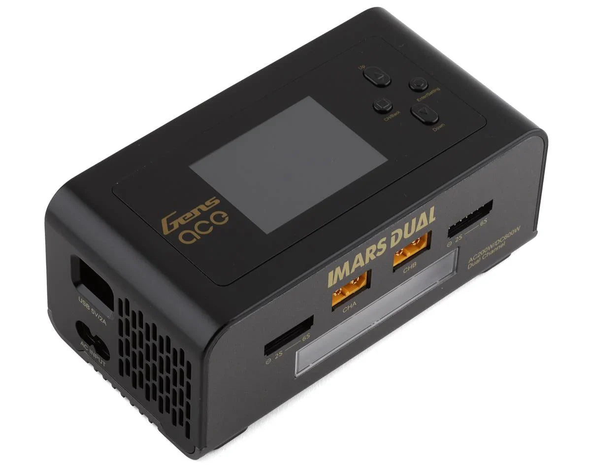 Gens Ace IMars Dual Port AC/DC Charger (6S/15A/100W x 2) - GEA200WDUAL-UW