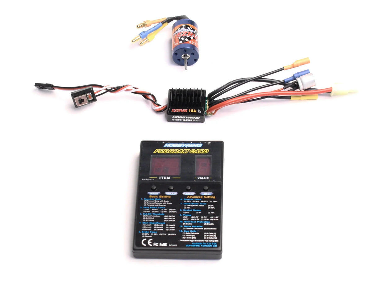 Hobbywing - A1 Combo, Ezrun-18A-SL ESC, Ezrun Series 12T/2030(7800Kv) Motor, Digital LED Program Card - HWI81030000