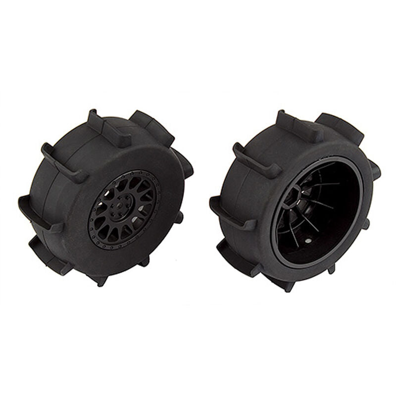 team associated 1/10 Sand Paddle Rear Pre-Mounted Tires with Method Wheels, Black (2)