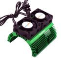 PHBPH1289GREEN Heat Sink w Twin Turbo High Speed Cooling Fans for 1/8 Motors-Green
