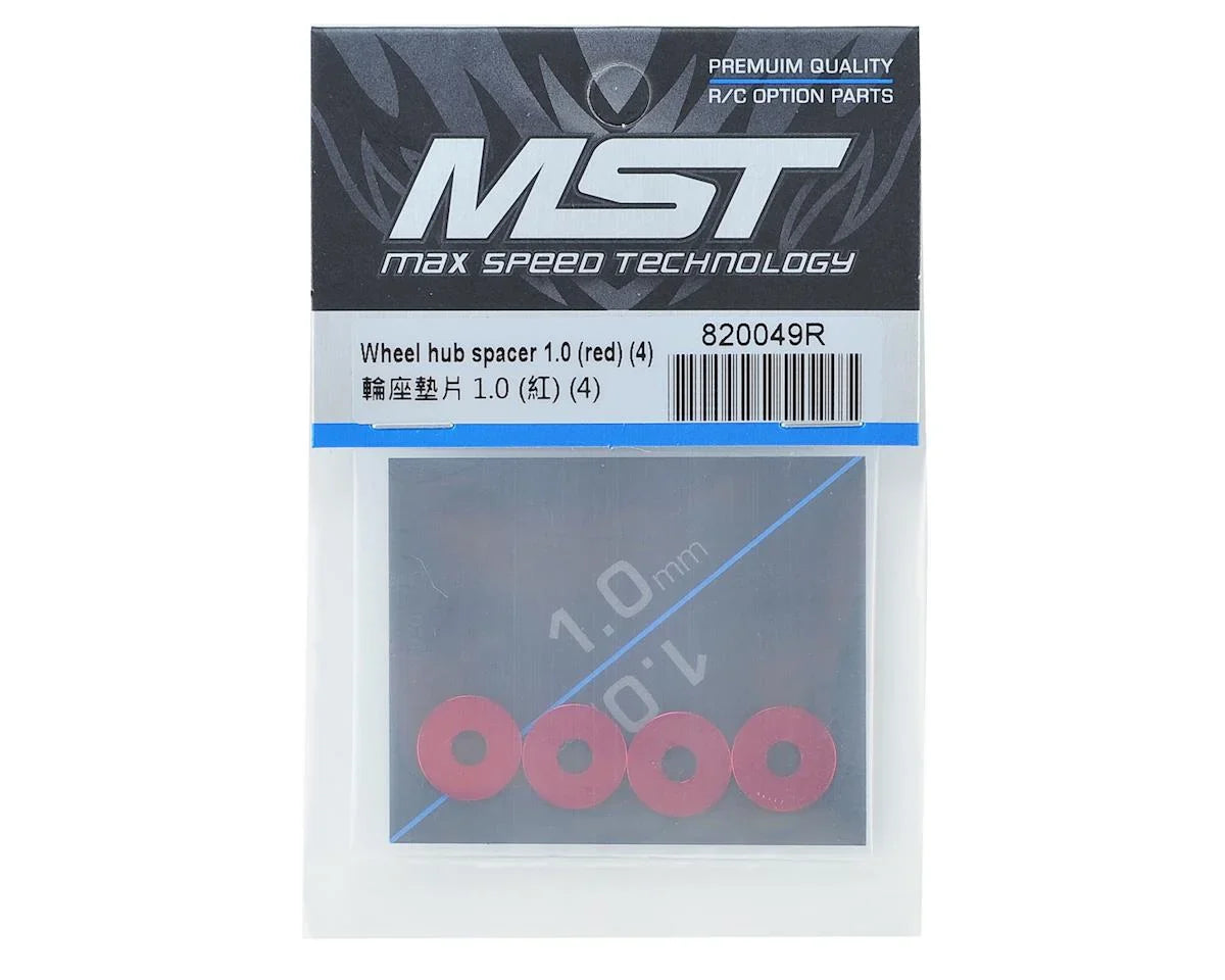 MST Wheel hub spacer 1.0 (red) (4) - MXS-820049R