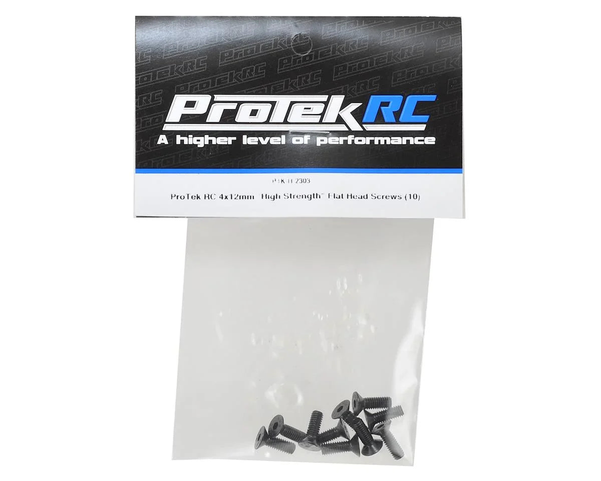 ProTek RC 4x12mm "High Strength" Flat Head Screws (10) - PTK-H-2303