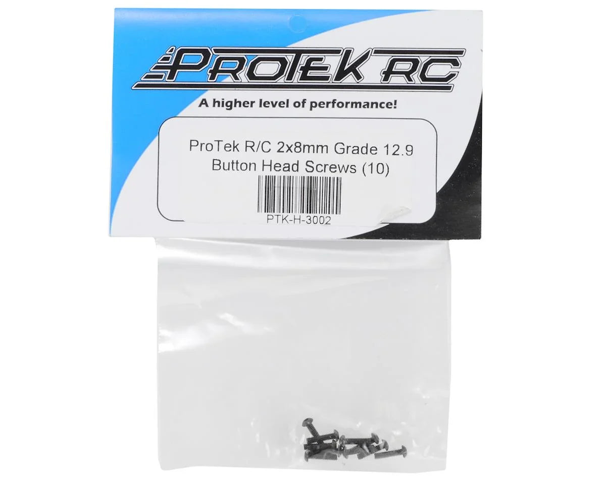 ProTek RC 2x8mm "High Strength" Button Head Screws (10) - PTK-H-3002