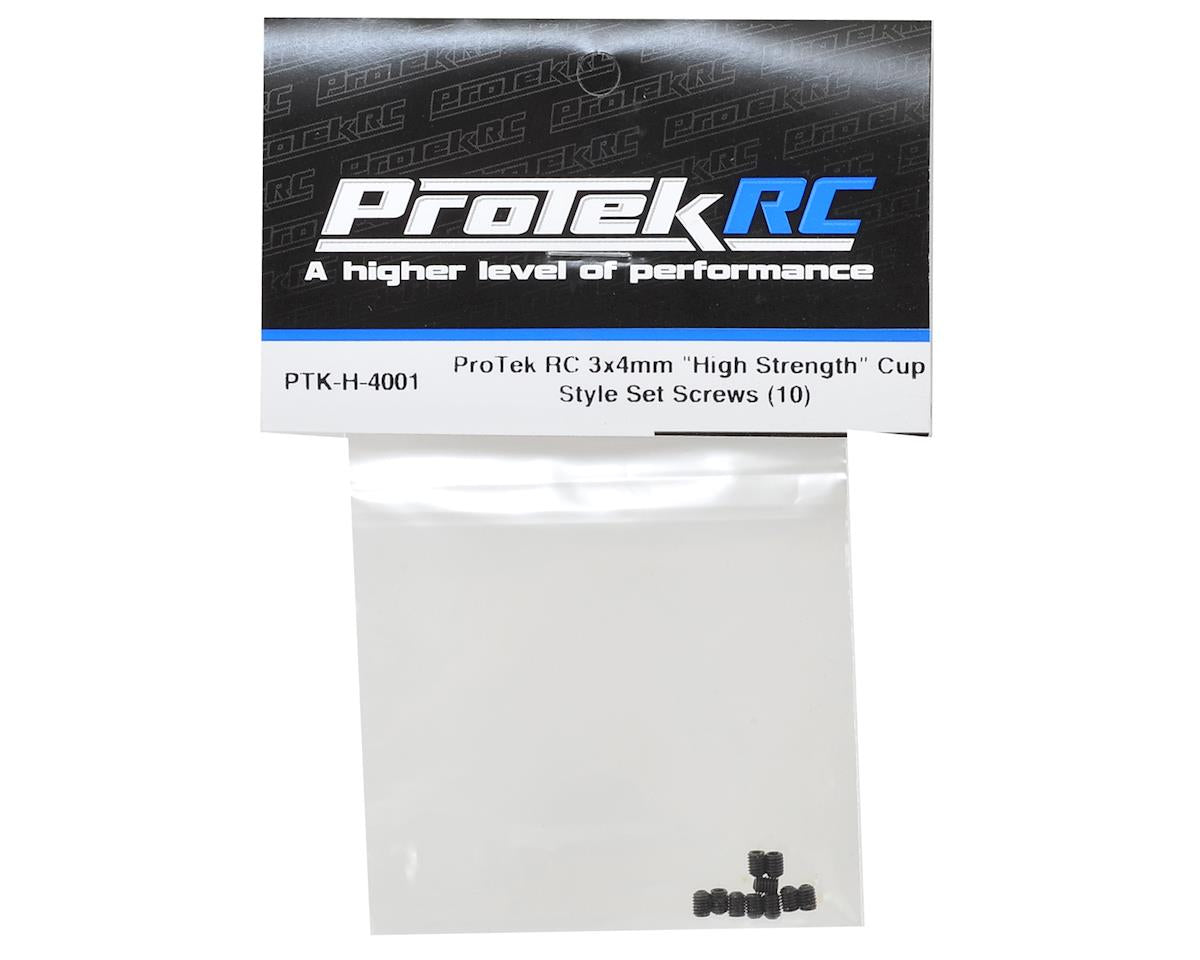 ProTek RC 3x4mm "High Strength" Cup Style Set Screws (10) - PTK-H-4001