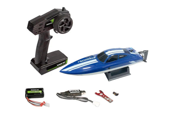 Rage R/C - LightWave Electric Micro RTR Boat; Blue