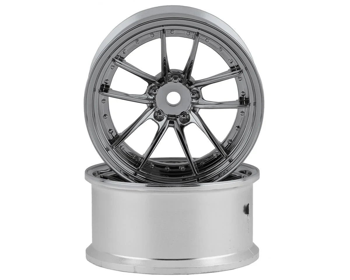 RC Art SSR Reiner Type 10S 5-Split Spoke Drift Wheels (Black Chrome) (2) (6mm Offset) w/12mm Hex - RCA-ART-WW-0306BC