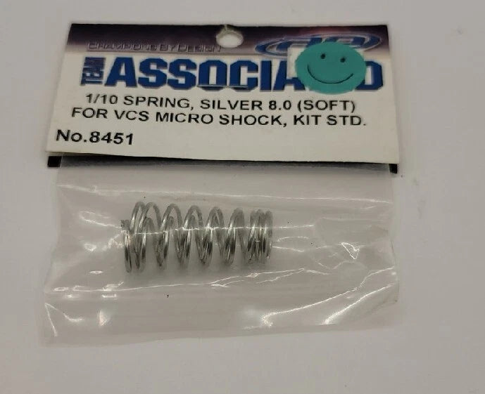 #8451 1/10 Spring, Silver 8.0 (Soft) for Vcs Micro Shock, Kit STD.