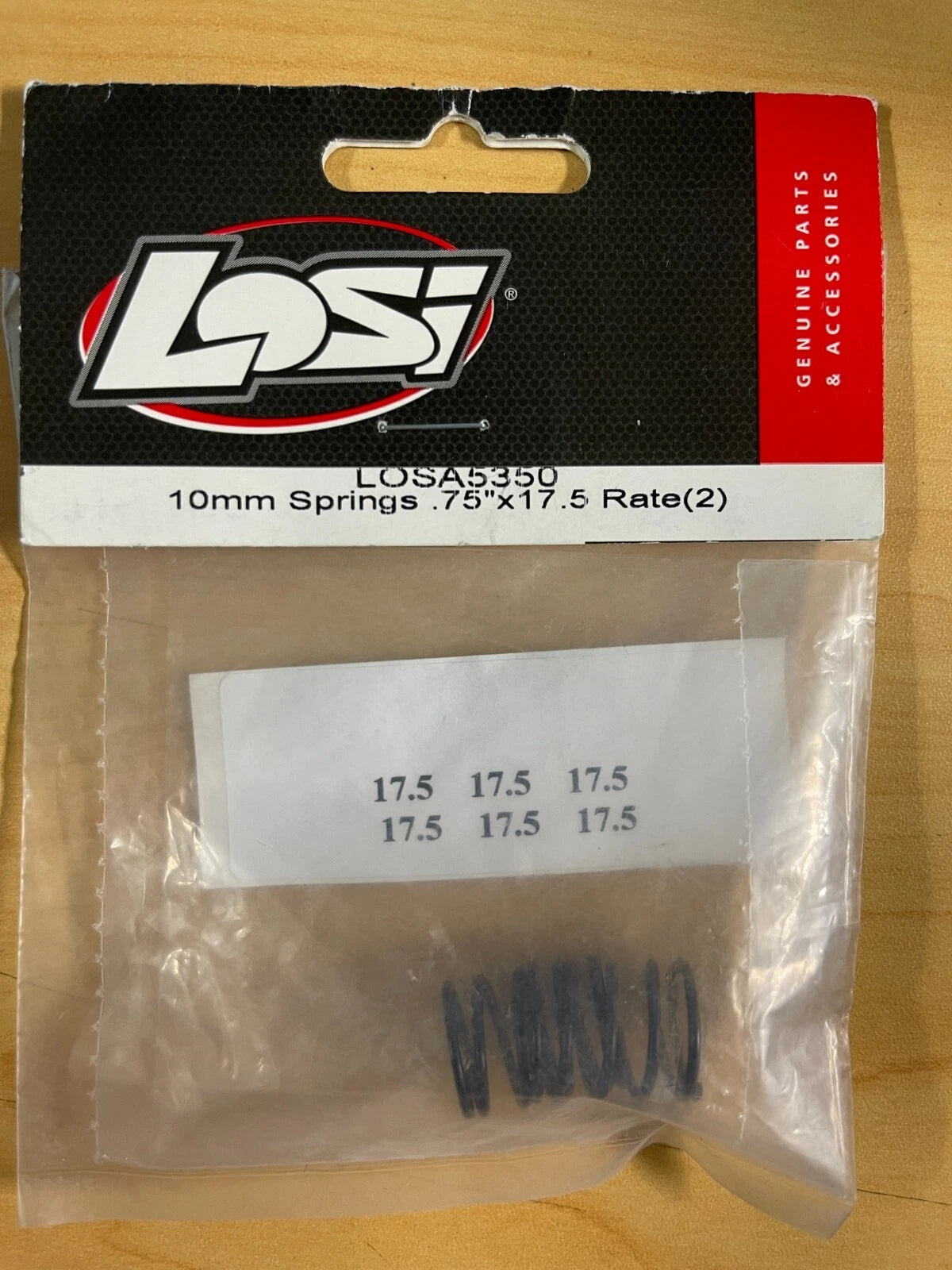 #LOSA5350 10mm Springs.75"x17.5 Rate(2)