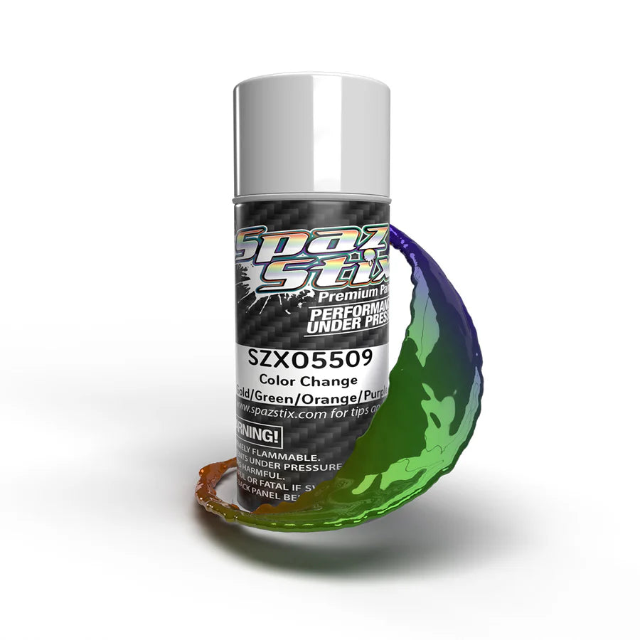 Spaz Stix Color Change Aerosol Paint, Gold/Green/Orange/Purple, 3.5oz Can